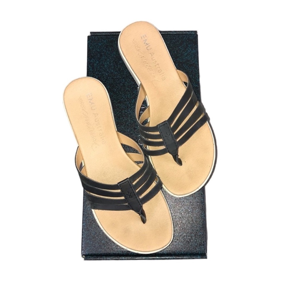 Emu Australia Palmgrove Flat Sandals Size 7 Black